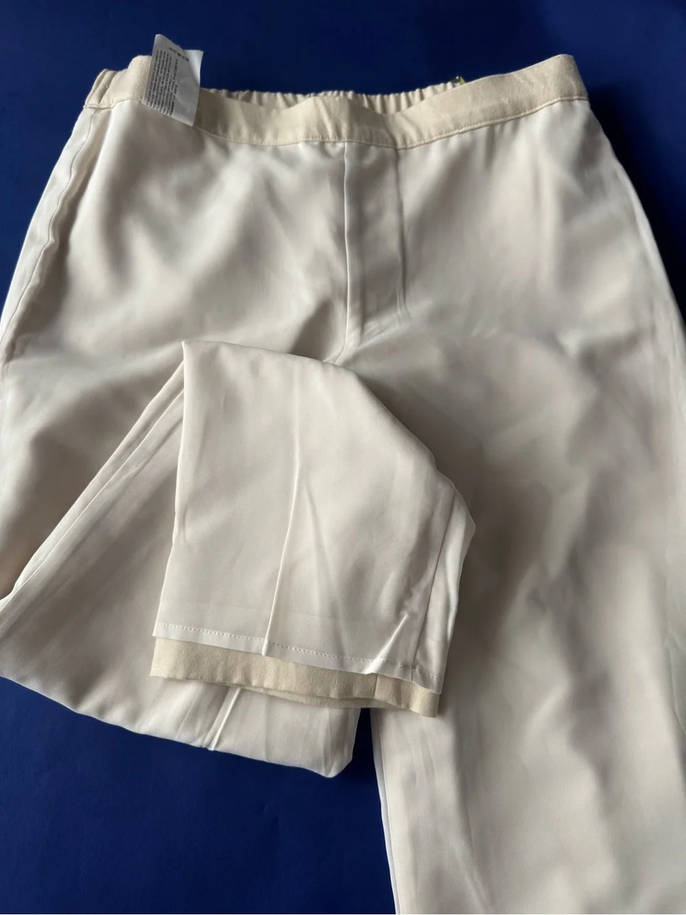 Theory Cream wool Straight-Leg Pants Size 4